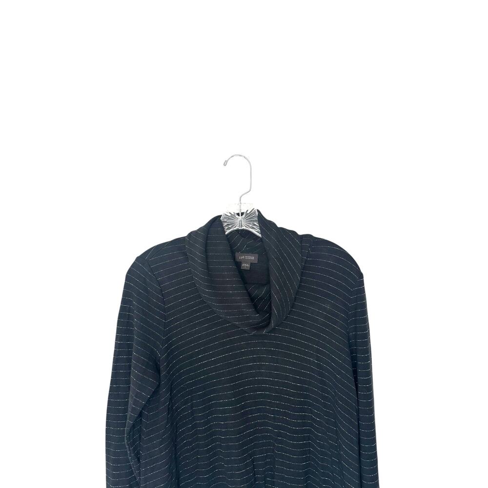 J. Jill Wearever Collection Shirt Cowl Neck Long Sleeve Black Striped Small - Picture 3 of 11